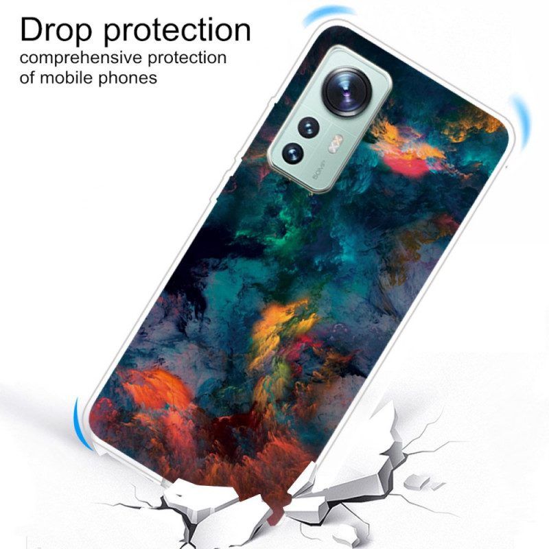 Hoesje voor Xiaomi 12 Pro Kleurrijke Cloud Silicone