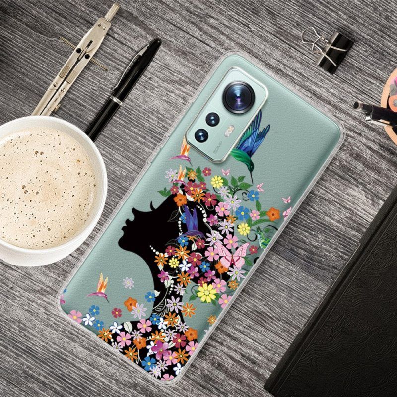 Hoesje voor Xiaomi 12 Pro Siliconen Bloemhoofd