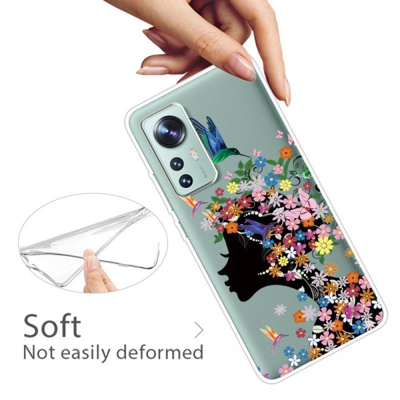 Hoesje voor Xiaomi 12 Pro Siliconen Bloemhoofd