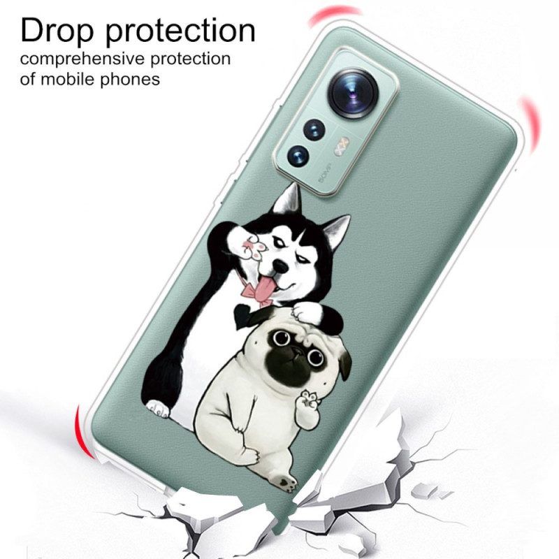 Hoesje voor Xiaomi 12 Pro Siliconen Grappige Honden