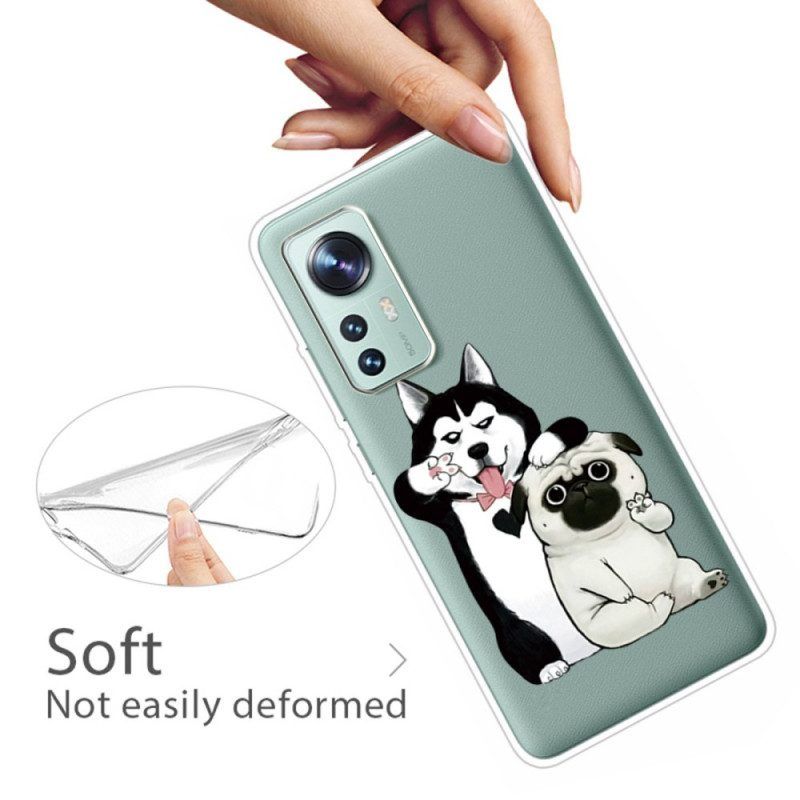 Hoesje voor Xiaomi 12 Pro Siliconen Grappige Honden