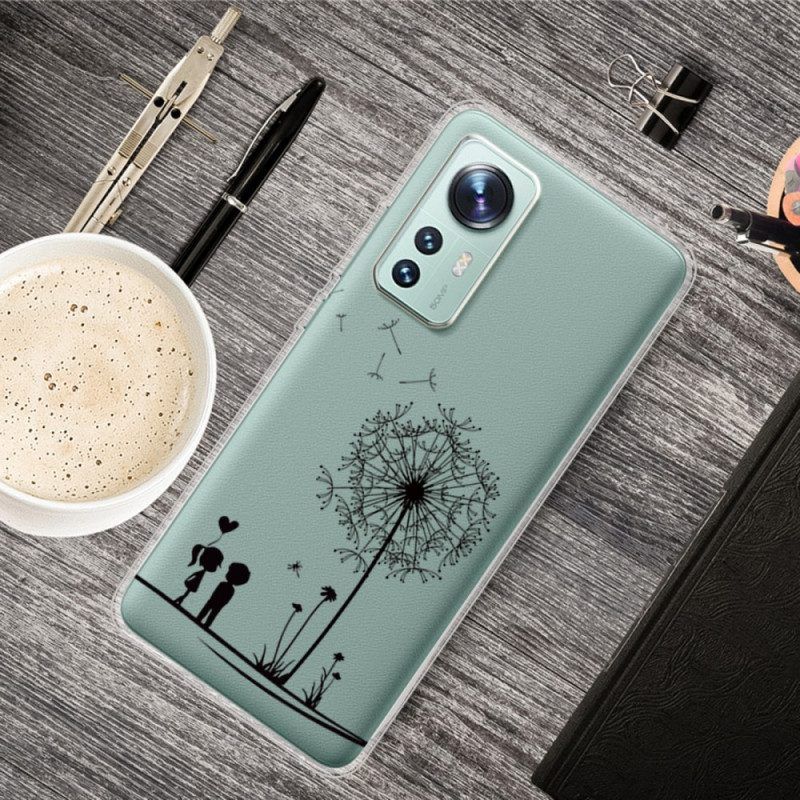 Hoesje voor Xiaomi 12 Pro Siliconen Paardebloemen