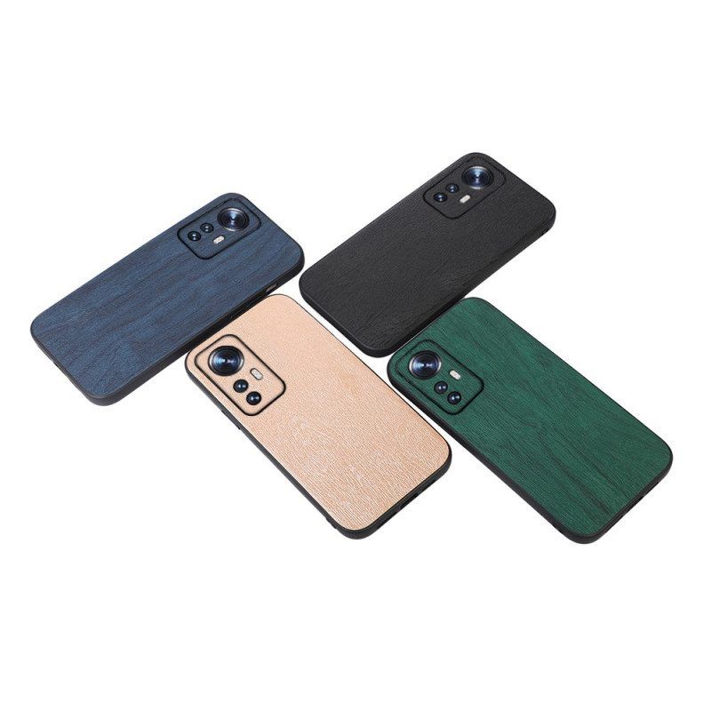 Hoesje voor Xiaomi 12 Pro Stijl Leer Houteffect