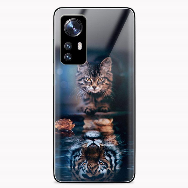 Hoesje voor Xiaomi 12 Pro Watchful Cat Gehard Glas