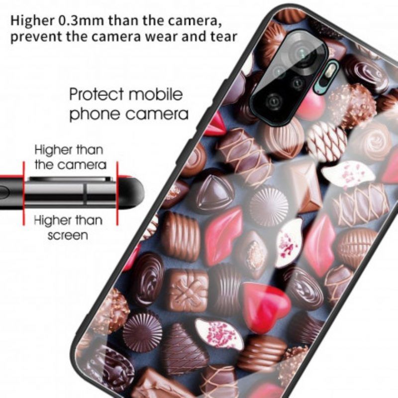 Hoesje voor Xiaomi Redmi Note 10 / 10S Chocolade Gehard Glas