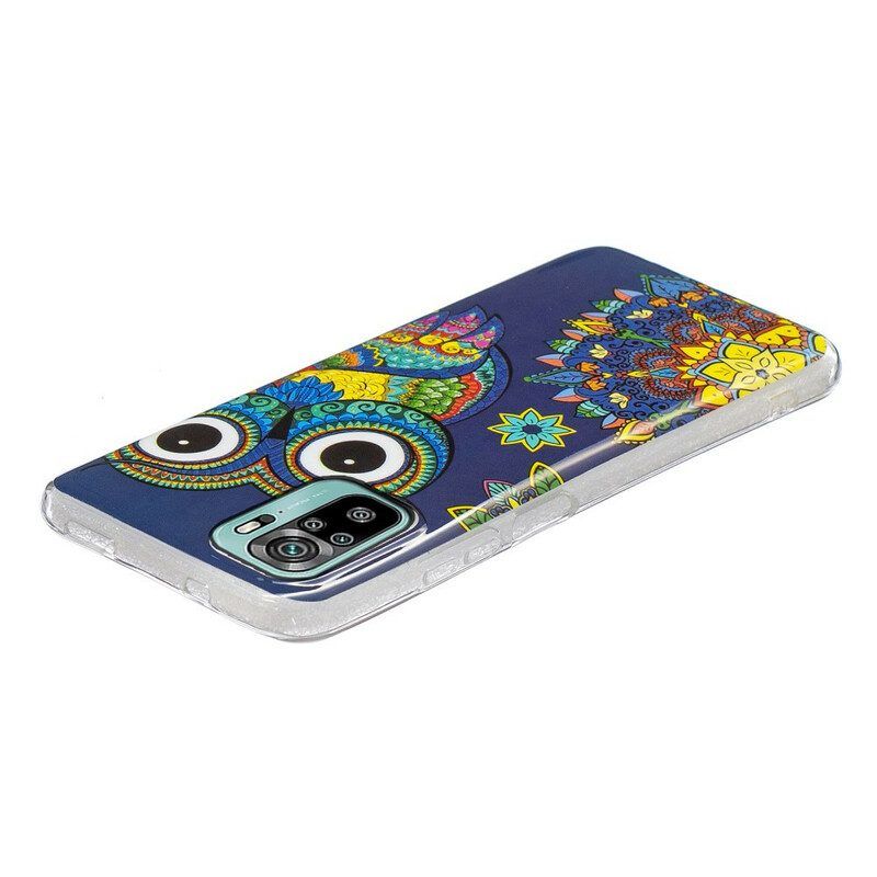 Hoesje voor Xiaomi Redmi Note 10 / 10S Fluorescerende Uil Mandala