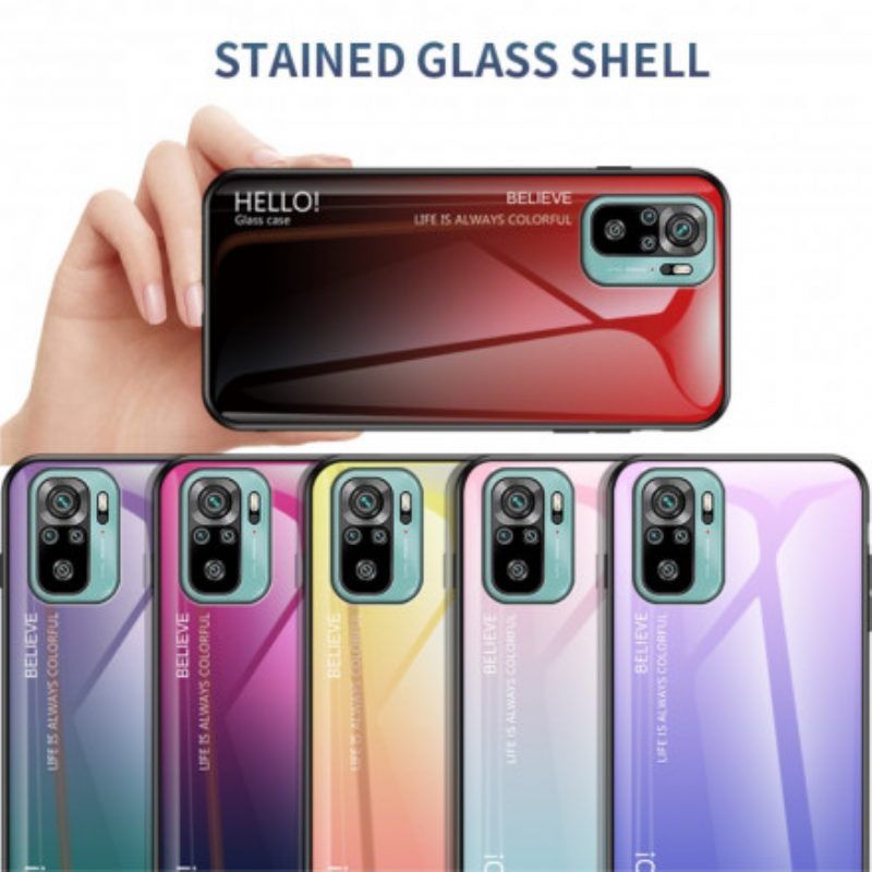 Hoesje voor Xiaomi Redmi Note 10 / 10S Gehard Glas Hallo