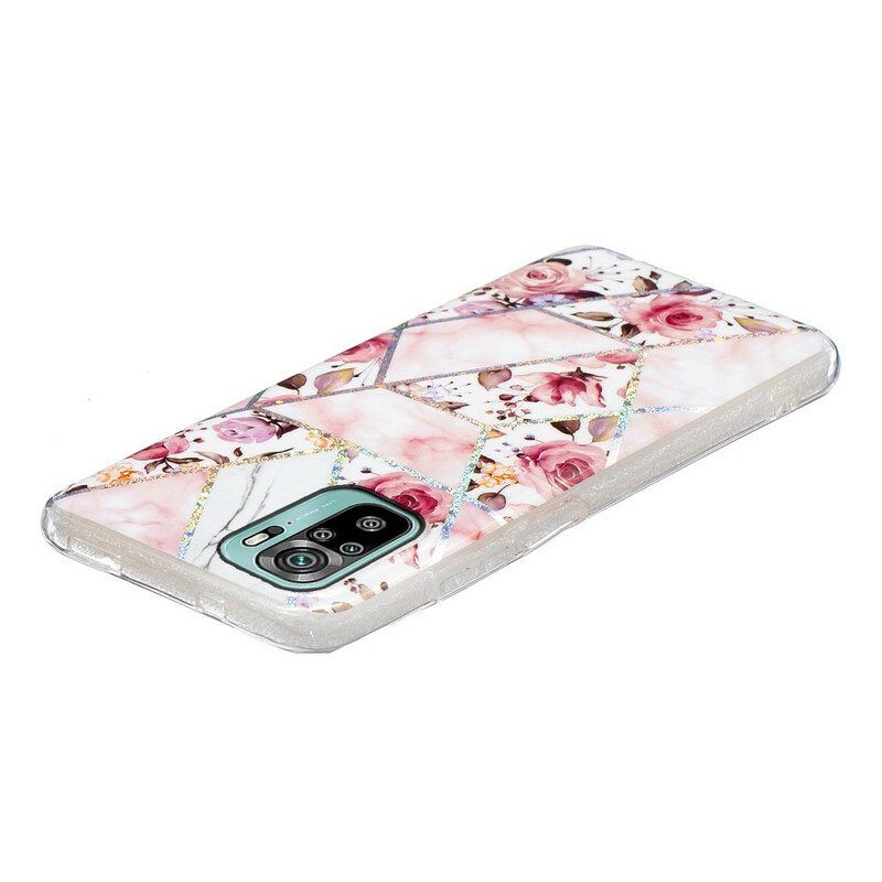 Hoesje voor Xiaomi Redmi Note 10 / 10S Gemarmerde Bloemen