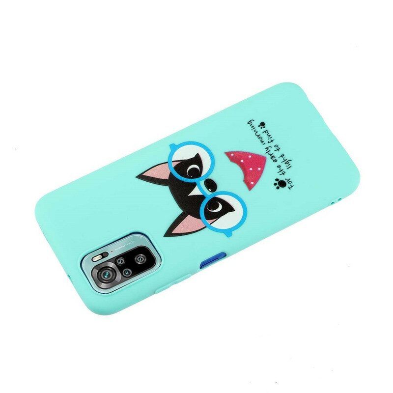 Hoesje voor Xiaomi Redmi Note 10 / 10S Hond Met Lanyard Kiss