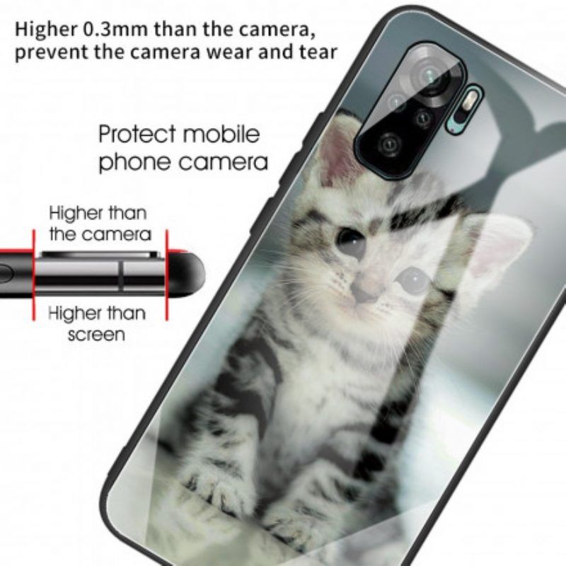 Hoesje voor Xiaomi Redmi Note 10 / 10S Kitten Gehard Glas