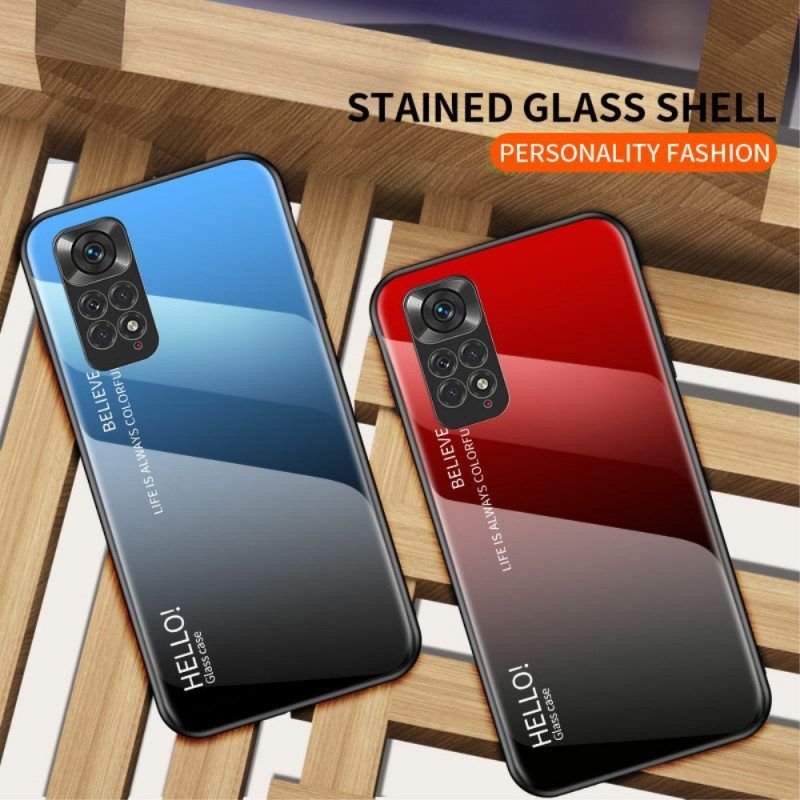 Hoesje voor Xiaomi Redmi Note 11 / 11S Gehard Glas Hallo