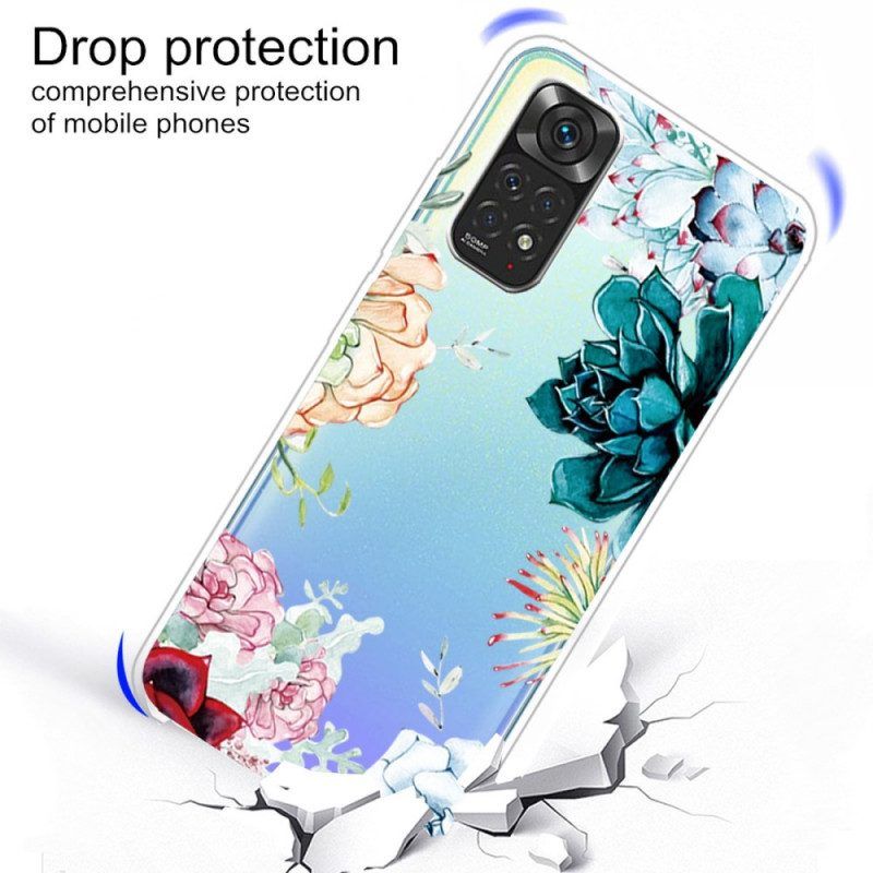 Hoesje voor Xiaomi Redmi Note 11 / 11S Naadloze Aquarel Bloemen