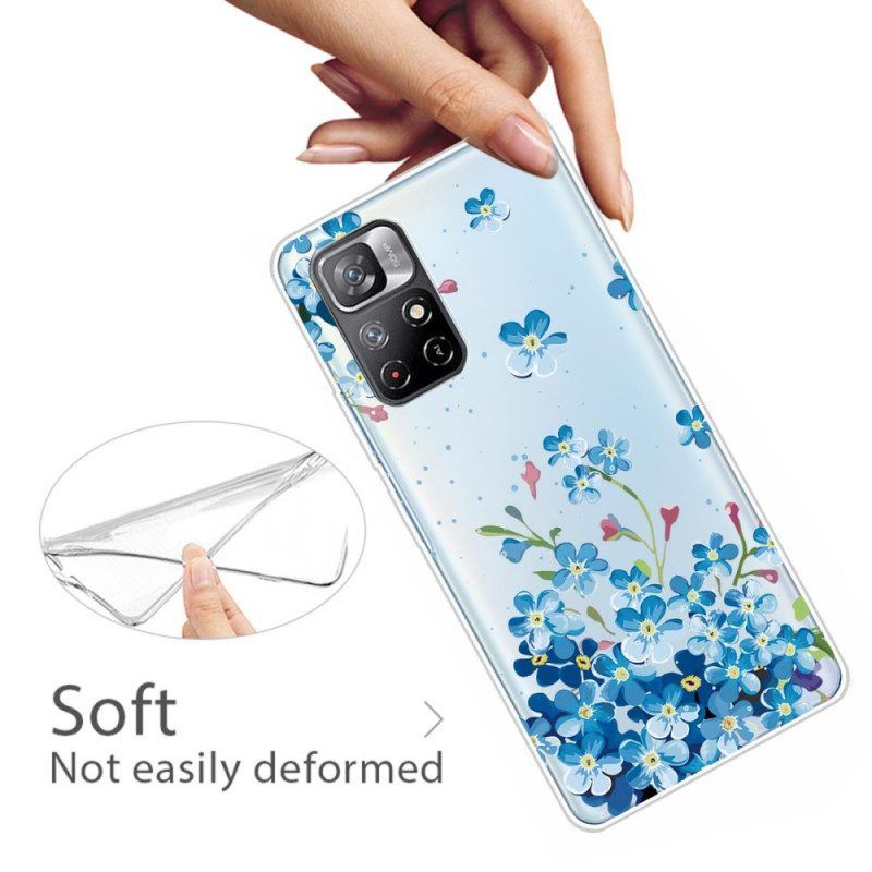 Hoesje voor Xiaomi Redmi Note 11 Pro Plus 5G Boeket Van Blauwe Bloemen