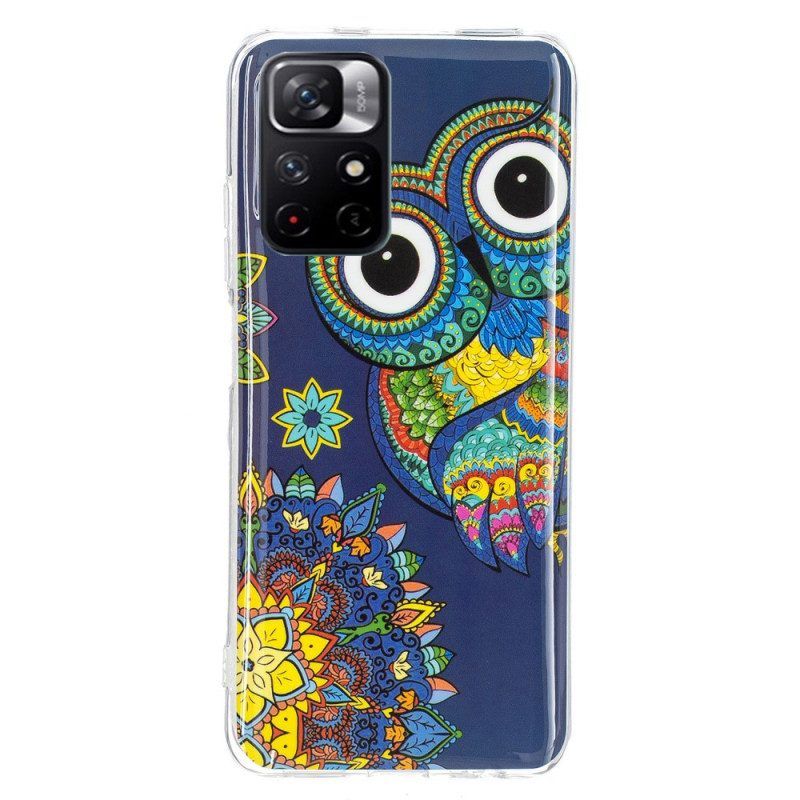 Hoesje voor Xiaomi Redmi Note 11 Pro Plus 5G Fluorescerende Uil Mandala