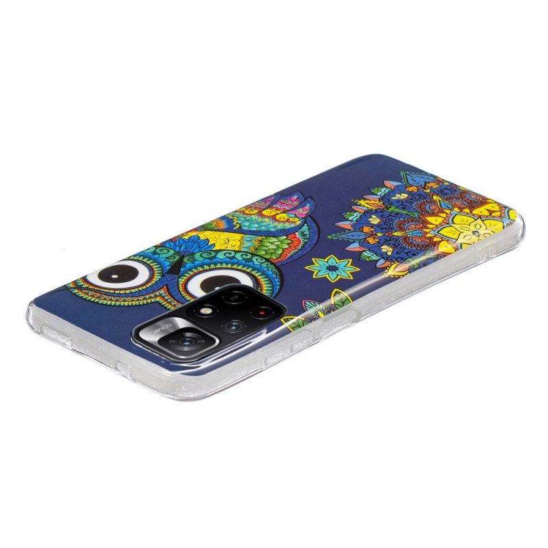 Hoesje voor Xiaomi Redmi Note 11 Pro Plus 5G Fluorescerende Uil Mandala