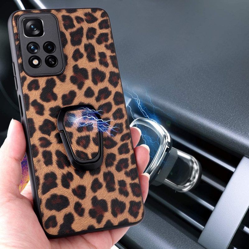 Hoesje voor Xiaomi Redmi Note 11 Pro Plus 5G Ringbeugel In Krokodilstijl