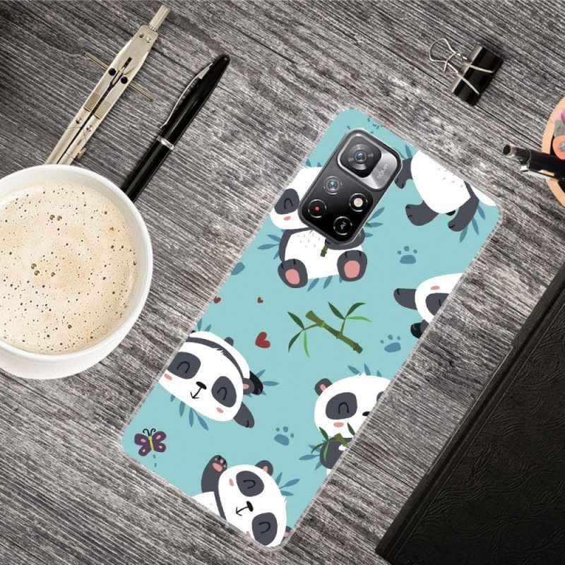 Hoesje voor Xiaomi Redmi Note 11 Pro Plus 5G Siliconen Stelletje Panda's