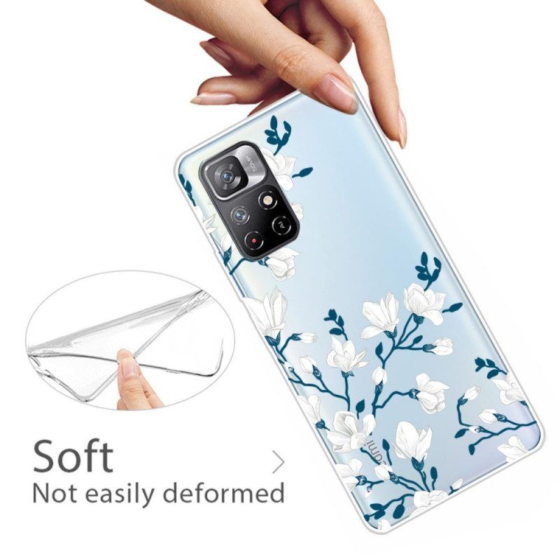 Hoesje voor Xiaomi Redmi Note 11 Pro Plus 5G Witte Bloemen
