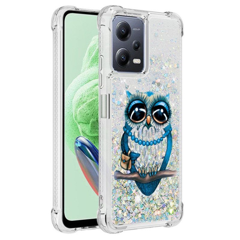 Hoesje voor Xiaomi Redmi Note 12 5G Pailletten Miss Uil