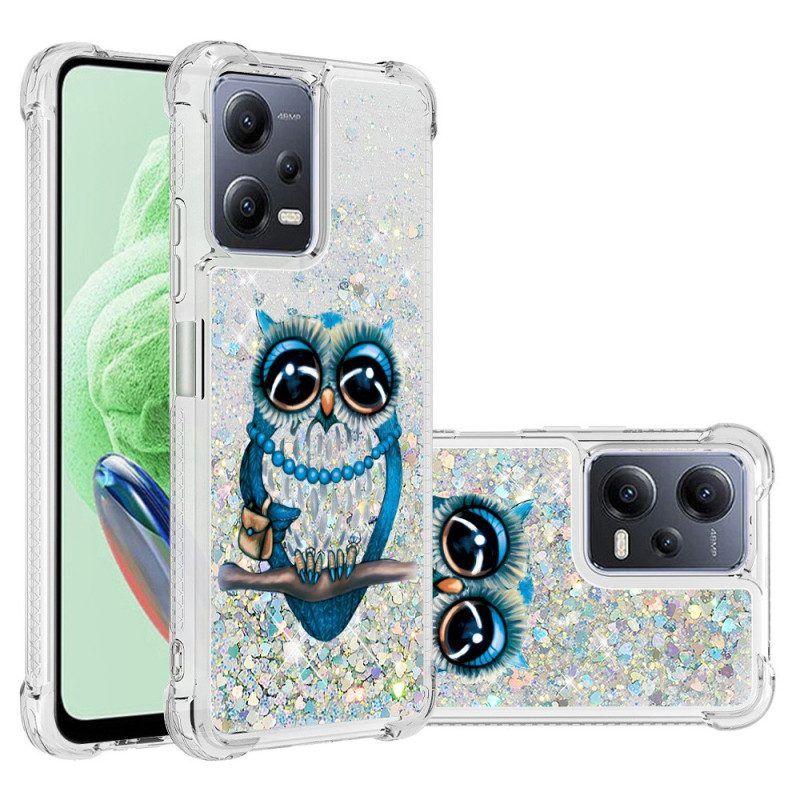 Hoesje voor Xiaomi Redmi Note 12 5G Pailletten Miss Uil