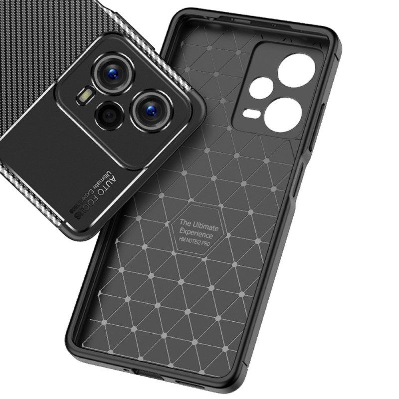 Hoesje voor Xiaomi Redmi Note 12 Pro Flexibele Koolstofvezeltextuur