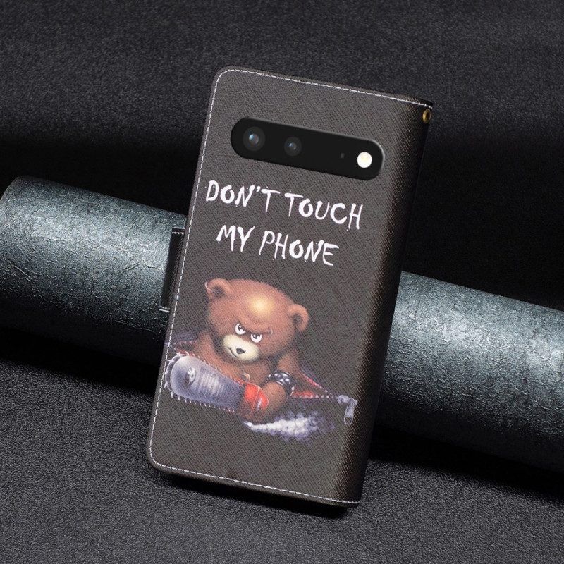 Leren Hoesje voor Google Pixel 7 Portemonnee Leren Dangerous Bear-portemonnee