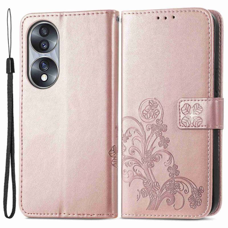 Leren Hoesje voor Honor 70 Aziatische Bloemen