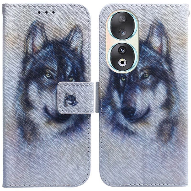 Leren Hoesje voor Honor 90 Aquarelhond