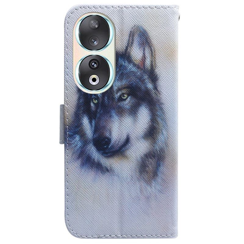 Leren Hoesje voor Honor 90 Aquarelhond