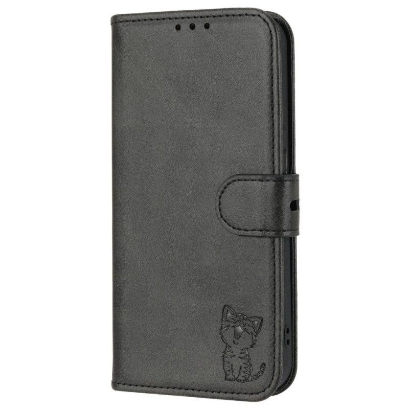 Leren Hoesje voor iPhone 14 Plus Katje