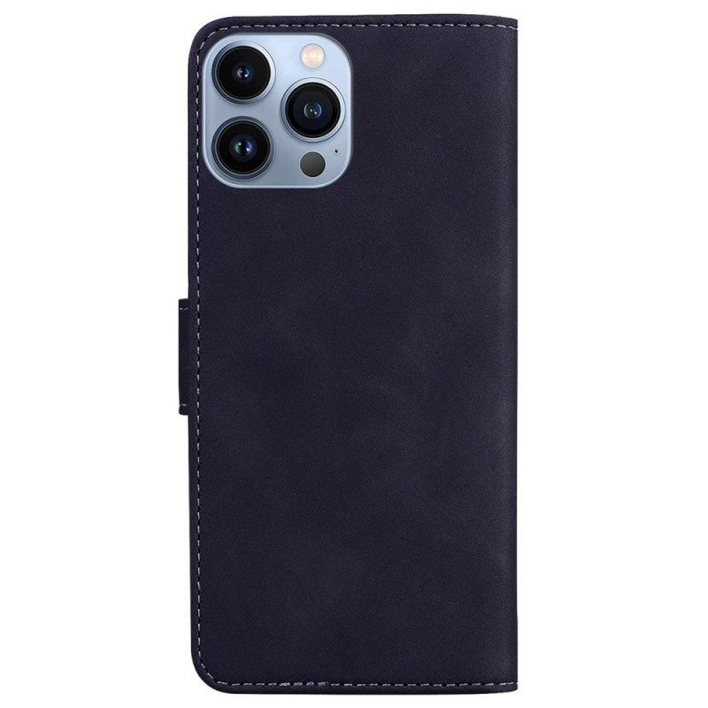 Leren Hoesje voor iPhone 14 Pro Vlinder Elegantie