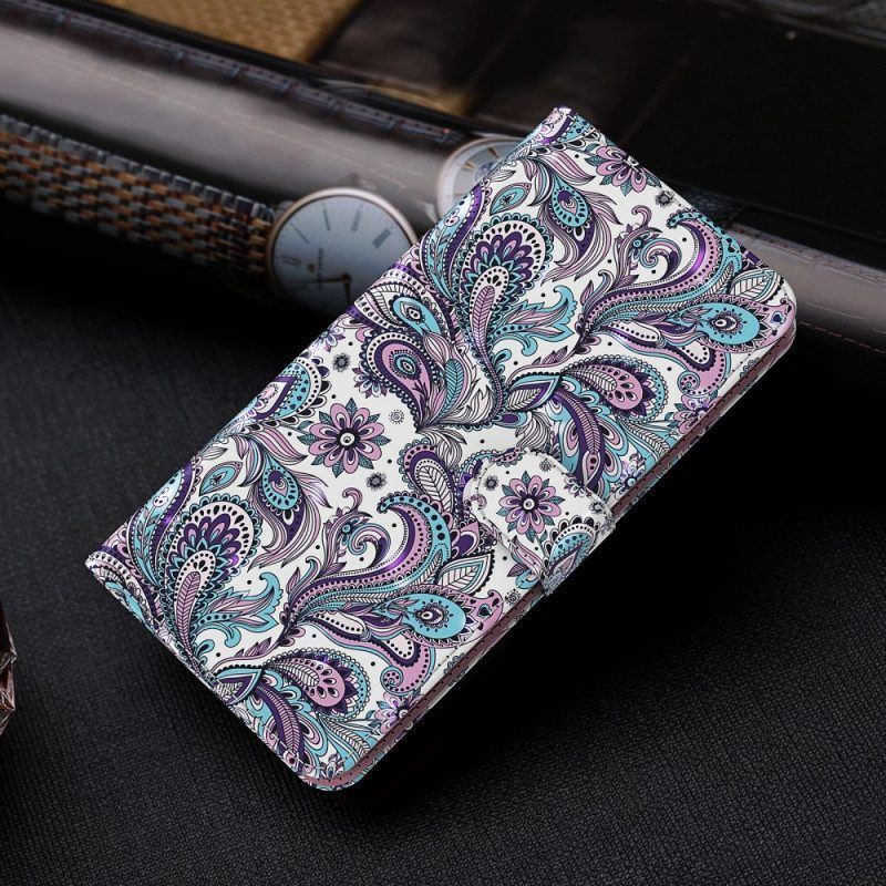 Leren Hoesje voor Moto G51 5G Paisley