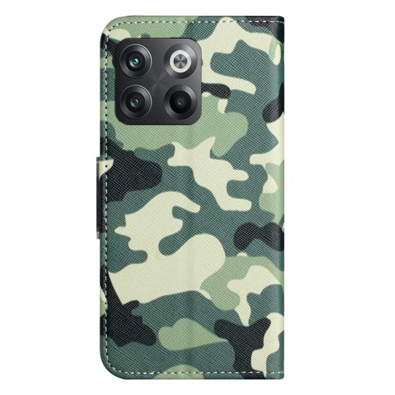 Leren Hoesje voor OnePlus 10T 5G Militaire Camouflage