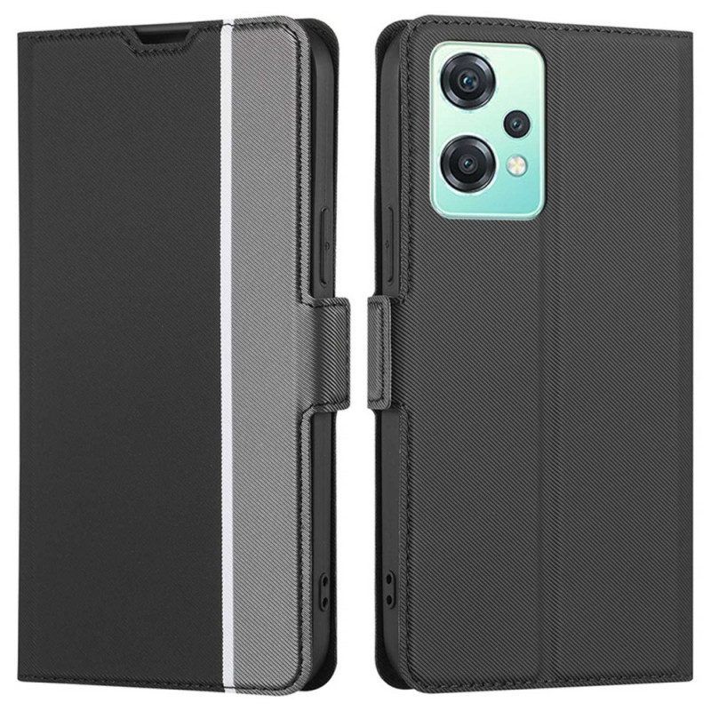 Leren Hoesje voor OnePlus Nord CE 2 Lite 5G Tweekleurige Lederen Stijl