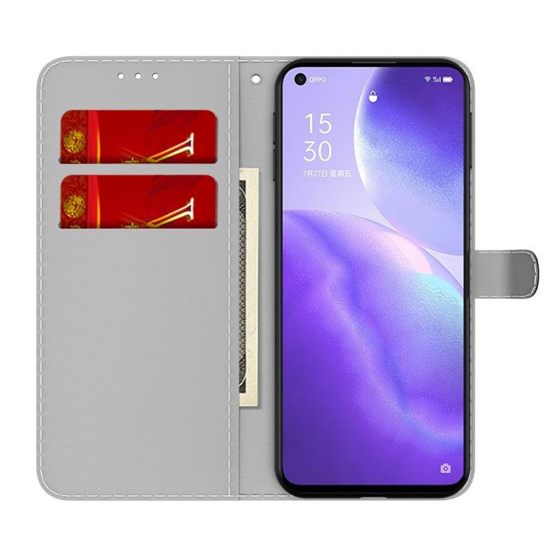 Leren Hoesje voor Oppo Find X3 Lite Abstract Patroon