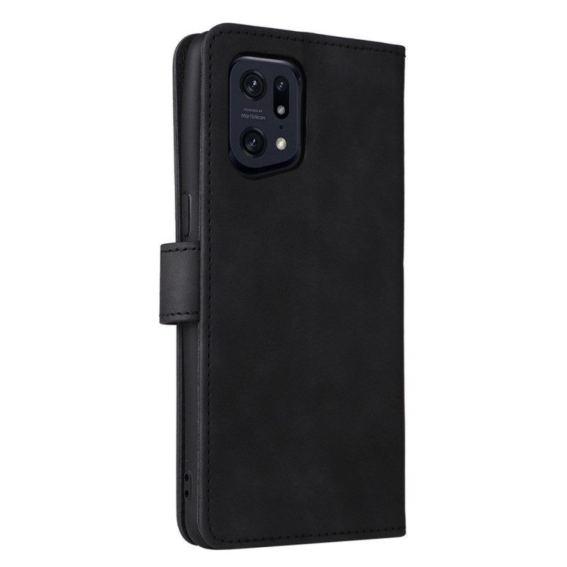 Leren Hoesje voor Oppo Find X5 Pro Verenigde Wijnoogst