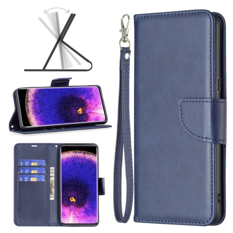 Leren Hoesje voor Oppo Find X5 Schuine Sluiting