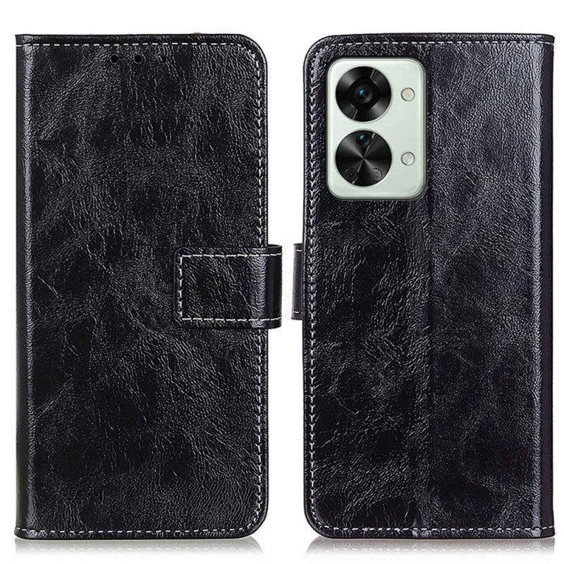 Leren Hoesje voor Oppo Reno 7 Faux Lakleer En Stiksels