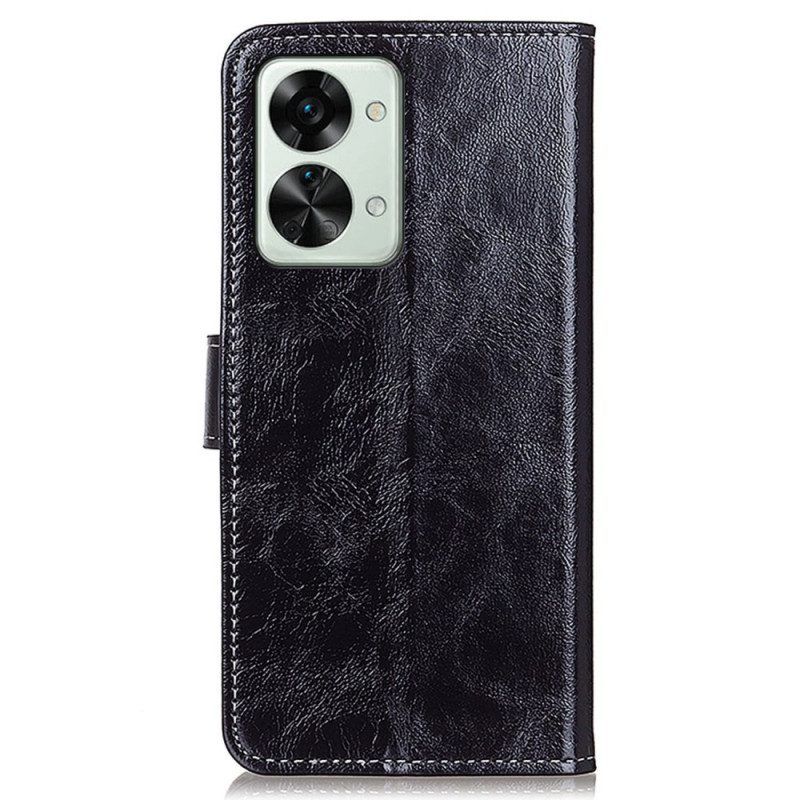 Leren Hoesje voor Oppo Reno 7 Faux Lakleer En Stiksels