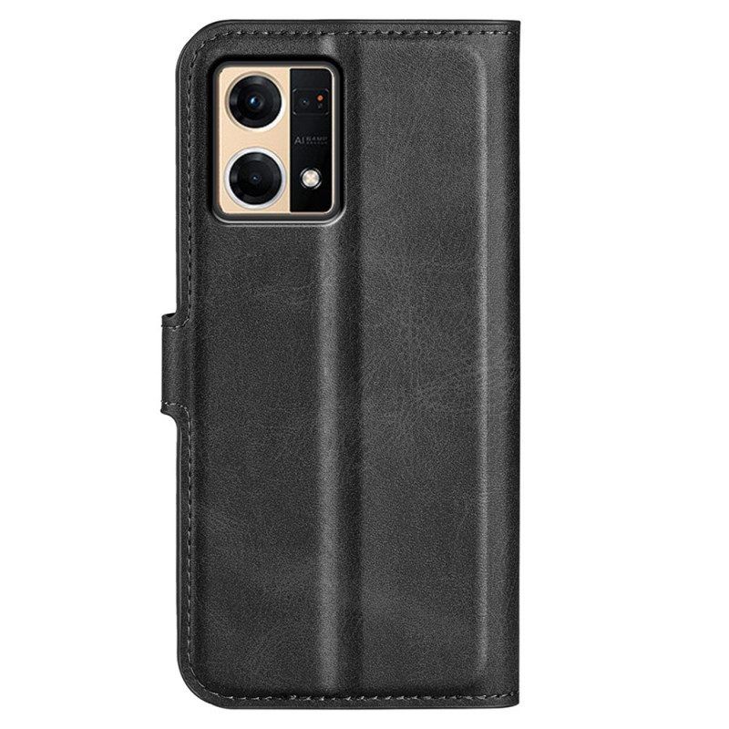 Leren Hoesje voor Oppo Reno 7 Fijne Lederen Stijl