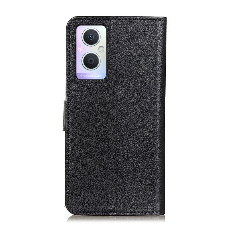 Leren Hoesje voor Oppo Reno 8 Lite Traditionele Litchi-leerstijl