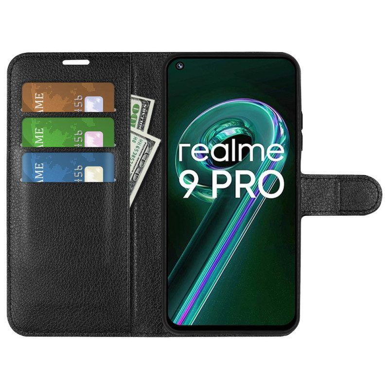 Leren Hoesje voor Realme 9 Pro 5G Klassiek