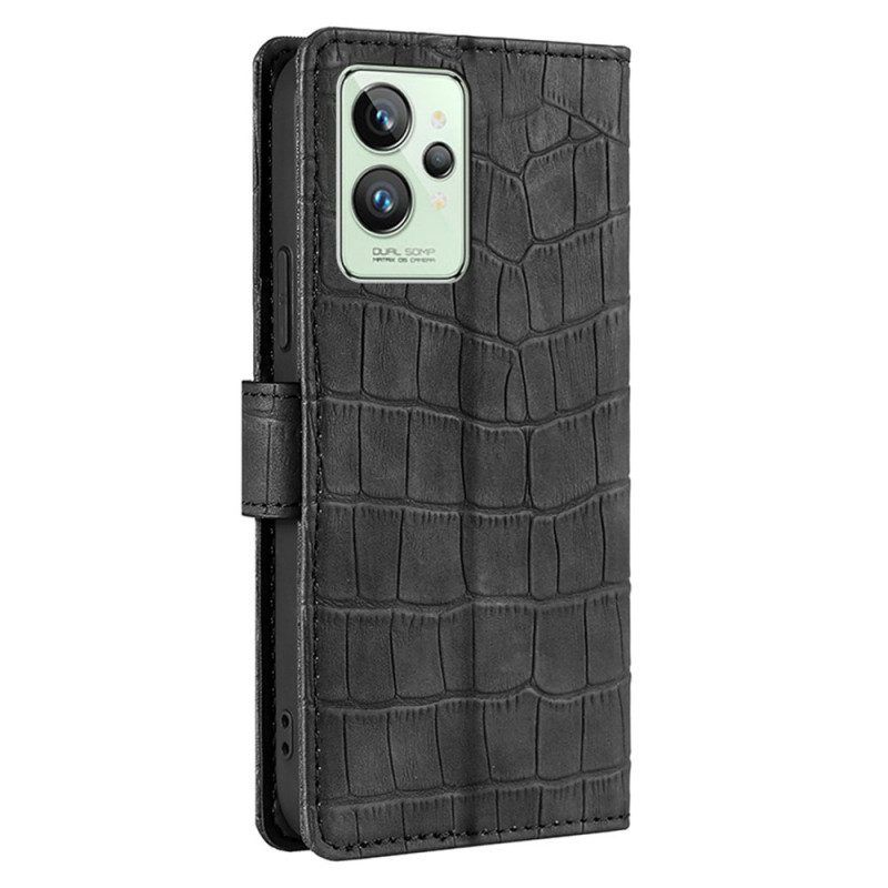 Leren Hoesje voor Realme GT2 Pro Krokodillenhuid-effect