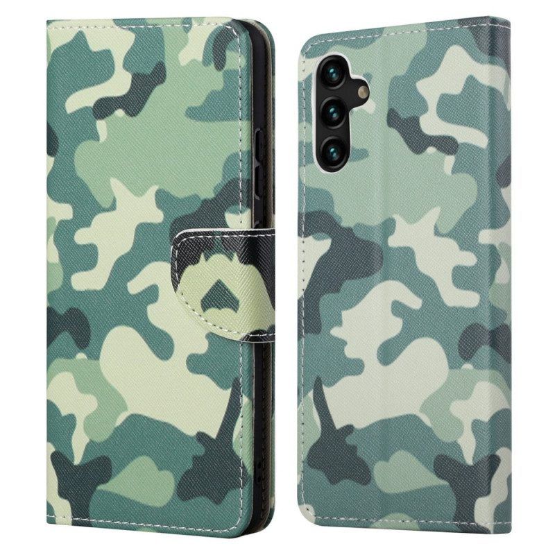 Leren Hoesje voor Samsung Galaxy A13 5G / A04s Samsung Galaxy A14 5g / A14 Gehard Glas Beschermende Lens