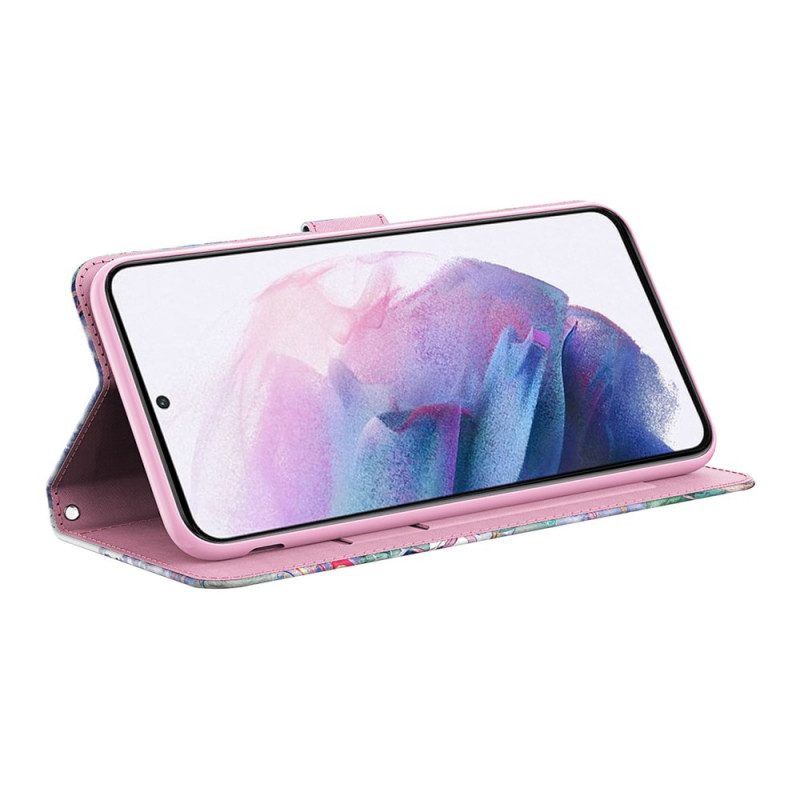 Leren Hoesje voor Samsung Galaxy A13 5G / A04s Verlangens Pailletten