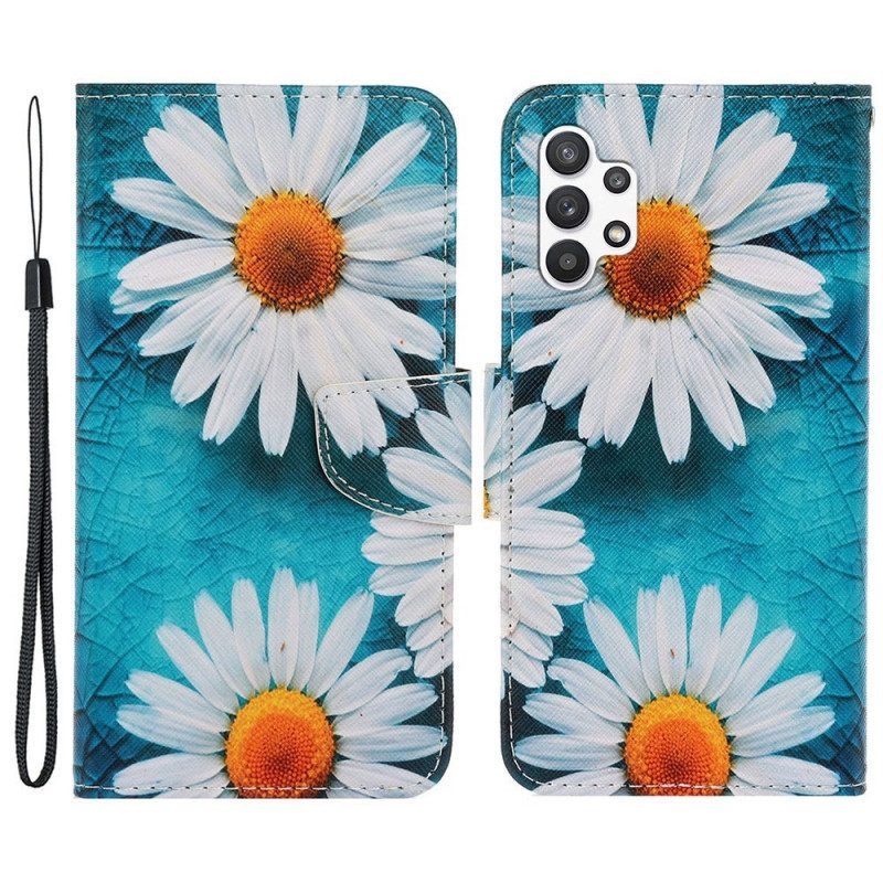 Leren Hoesje voor Samsung Galaxy A13 Met Ketting Panda Love Met Sleutelkoord