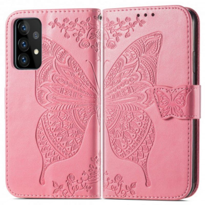 Leren Hoesje voor Samsung Galaxy A52 4G / A52 5G / A52s 5G Halve Vlinders