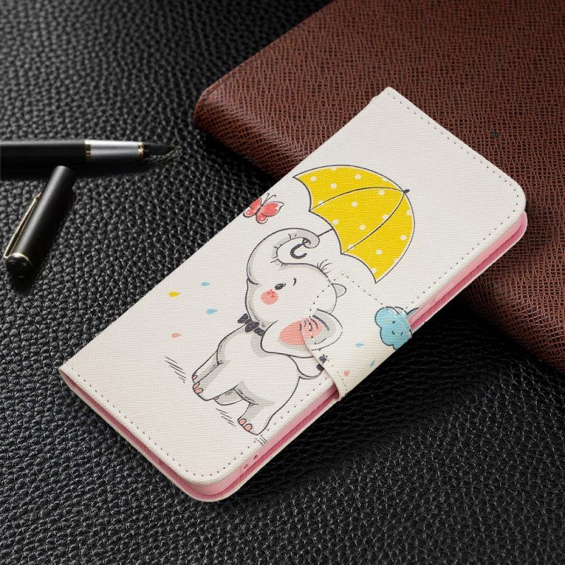 Leren Hoesje voor Samsung Galaxy A53 5G Baby Olifant