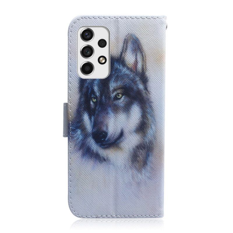 Leren Hoesje voor Samsung Galaxy A53 5G Honden Uiterlijk