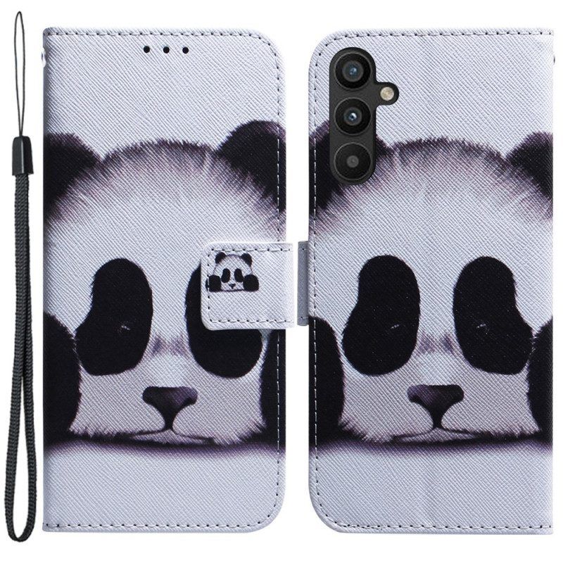 Leren Hoesje voor Samsung Galaxy A54 5G Met Ketting Lanyard Panda-ventilator